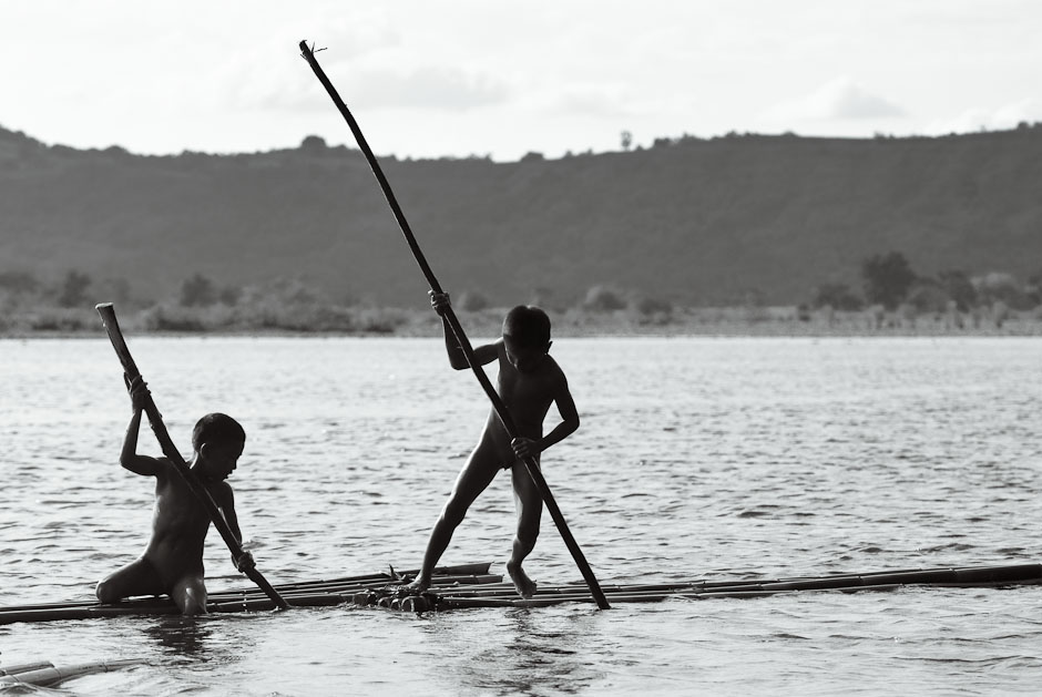 Boys on Bamboo Raft - Cagayan River