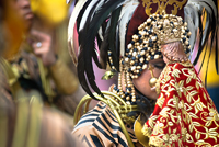 Festival Queen Resting, Sinulog, Philippines.