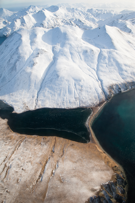 Aleutian Islands Aerial View Winter