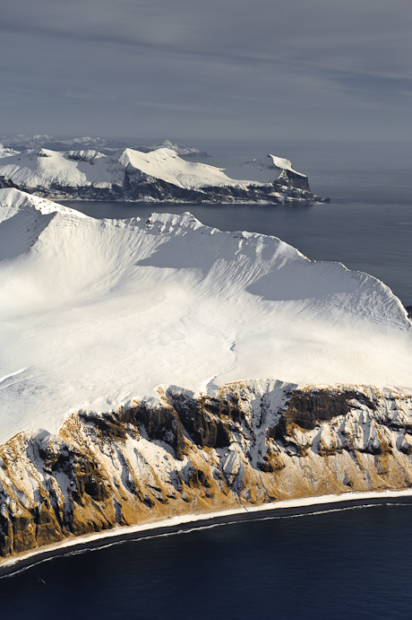Aleutian Islands Aerial View Winter