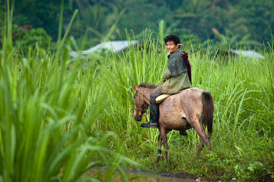 A Manobo man on his horse