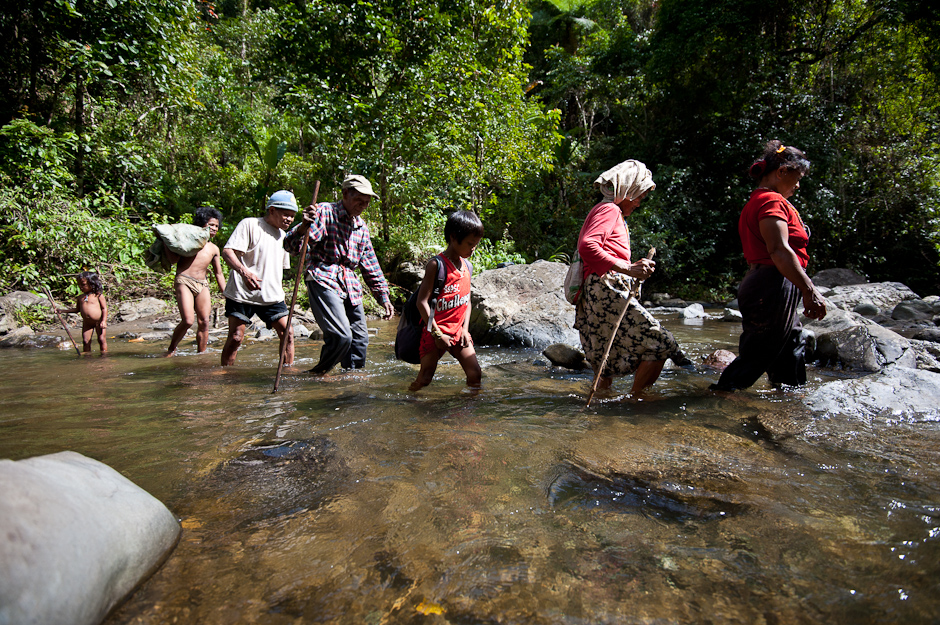 Crossing a mountain river