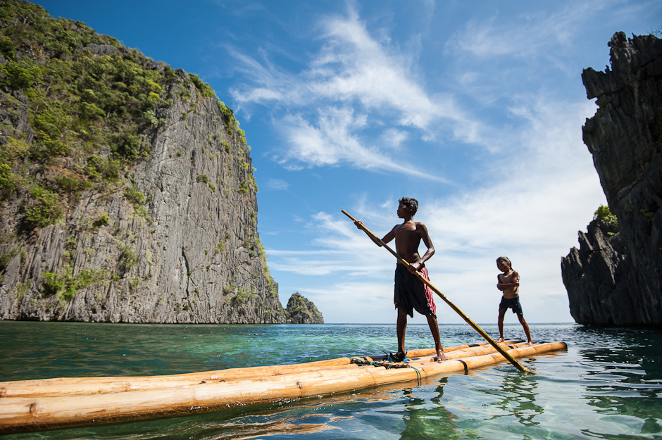 Navigating on bamboo raft