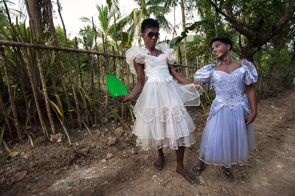 Tagbanua boys in dresses