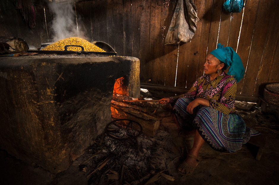 H'mong women making corn wine