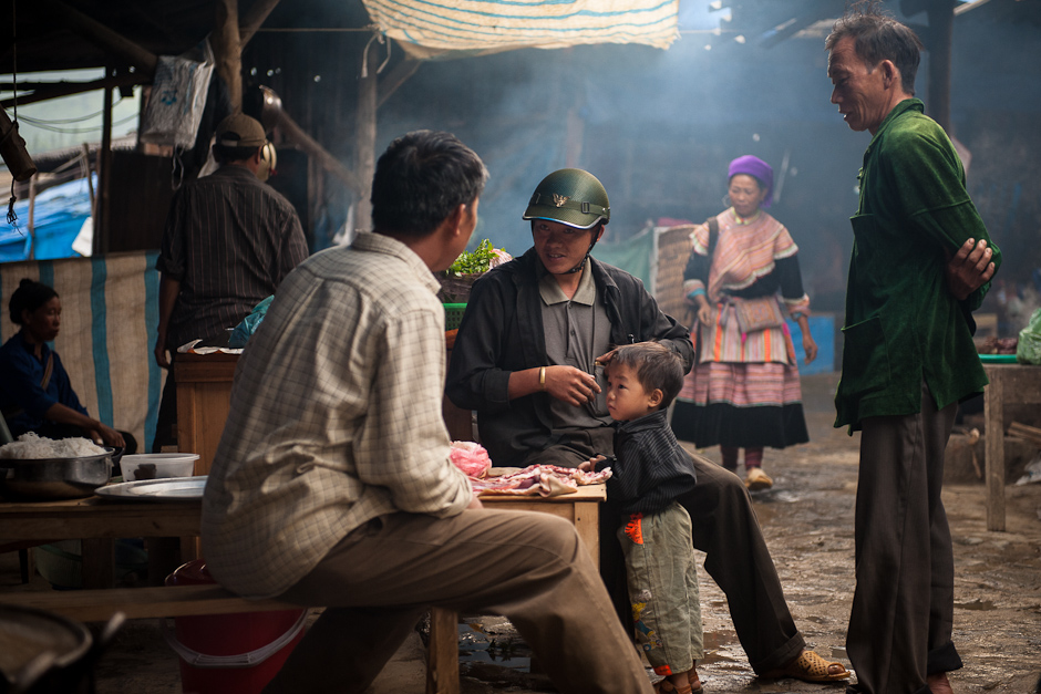 Talking early morning market