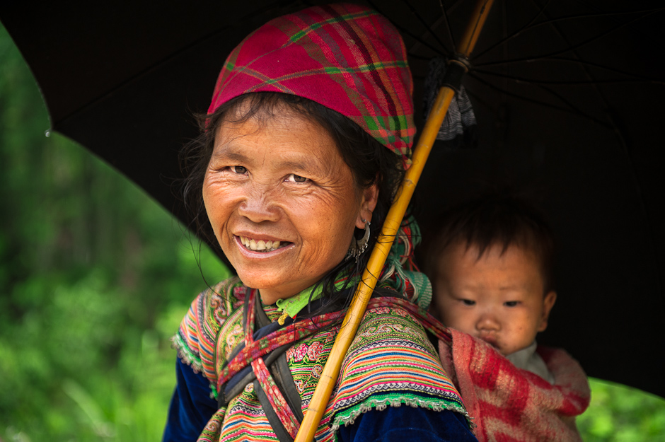 Flower Hmong and child