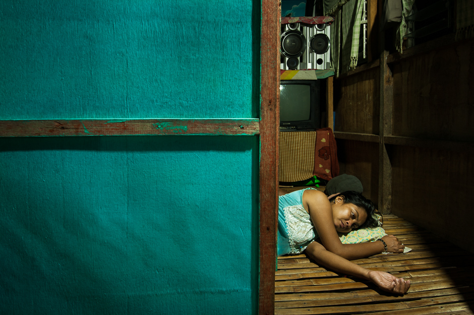 Sleeping Badjao woman Sleeping Badjao woman